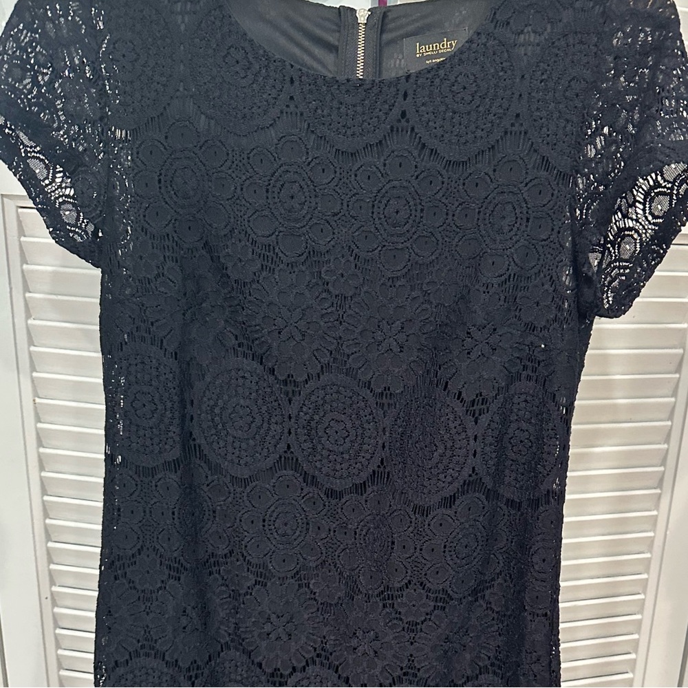 Laundry by Shelli Segal Black Lace Dress Sz 4